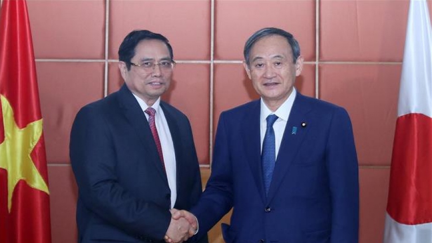 Trưởng ban Tổ chức Trung ương Phạm Minh Chính hội kiến Thủ tướng Nhật Bản